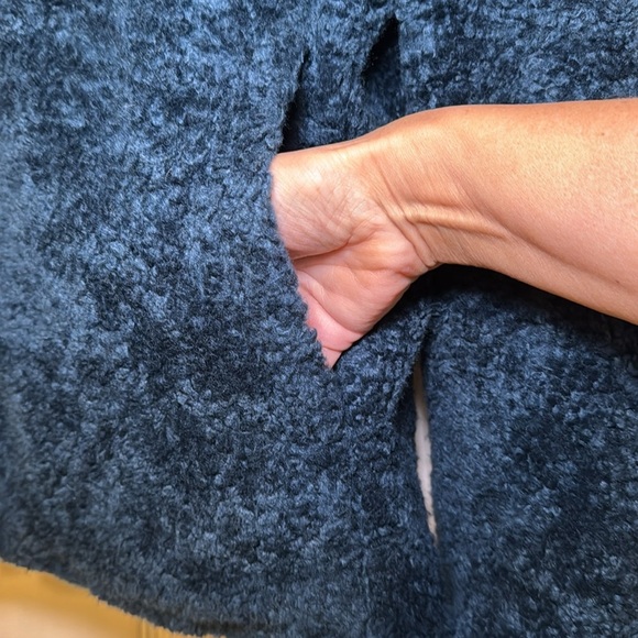 Pendleton Women's Navy Sherpa Jacket Plaid Trim Detail Size L - Picture 11 of 16